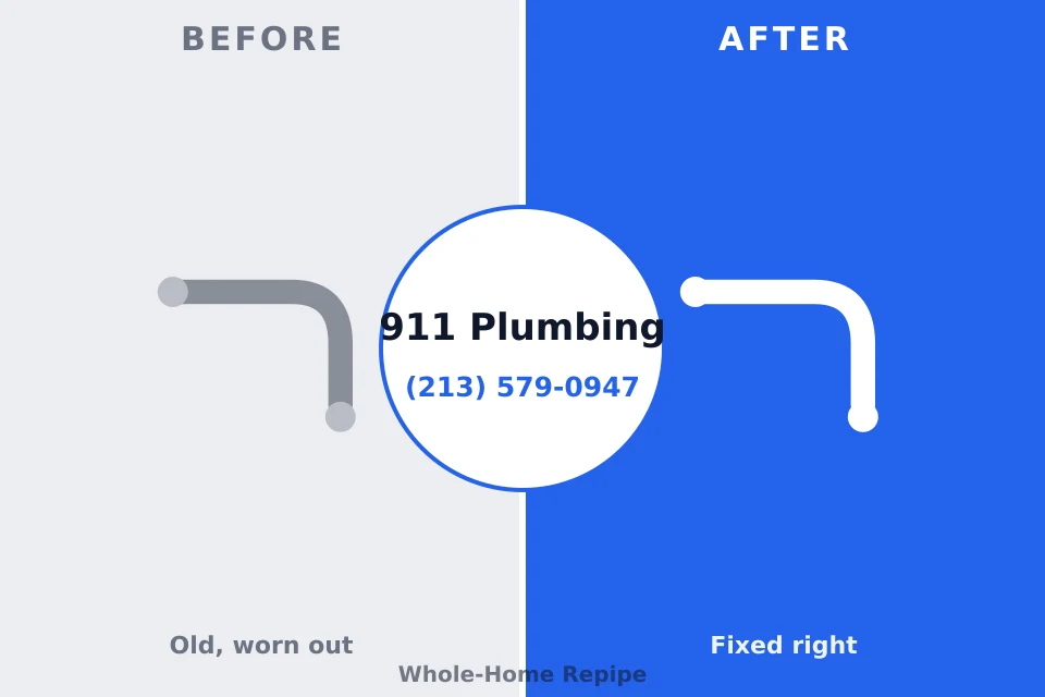 Before and after: plumbing repair Shirley, IN